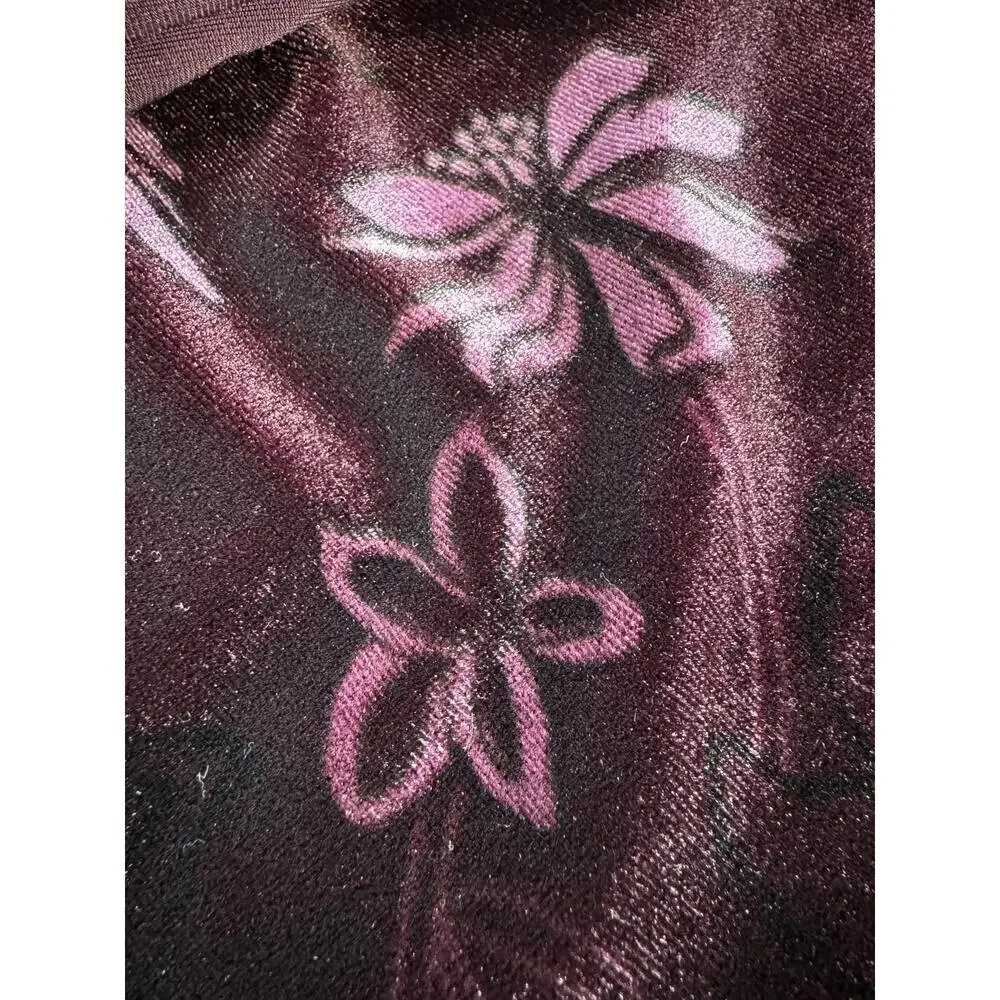 Velvet Burnout Purple Flower Layered Cami Cardigan Women’s XL Y2K 90s Vibes - Picture 9 of 9